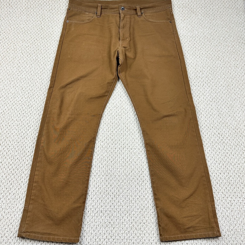 Filson Pant Men 36x32 Whiskey Brown Dry Tin Cloth 5 pocket Straight Leg Workwear